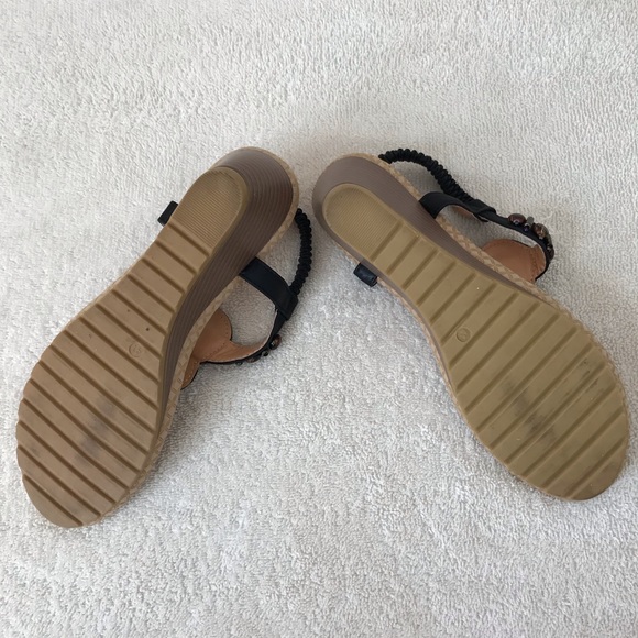 SOLDBohemian Boho Rhinestone Wedge Sandals - Picture 3 of 7